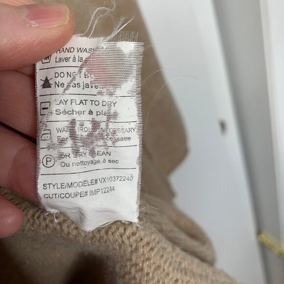 Vince women's tan yak wool blend open front hooded cardigan wrap sweater Medium - Picture 9 of 12